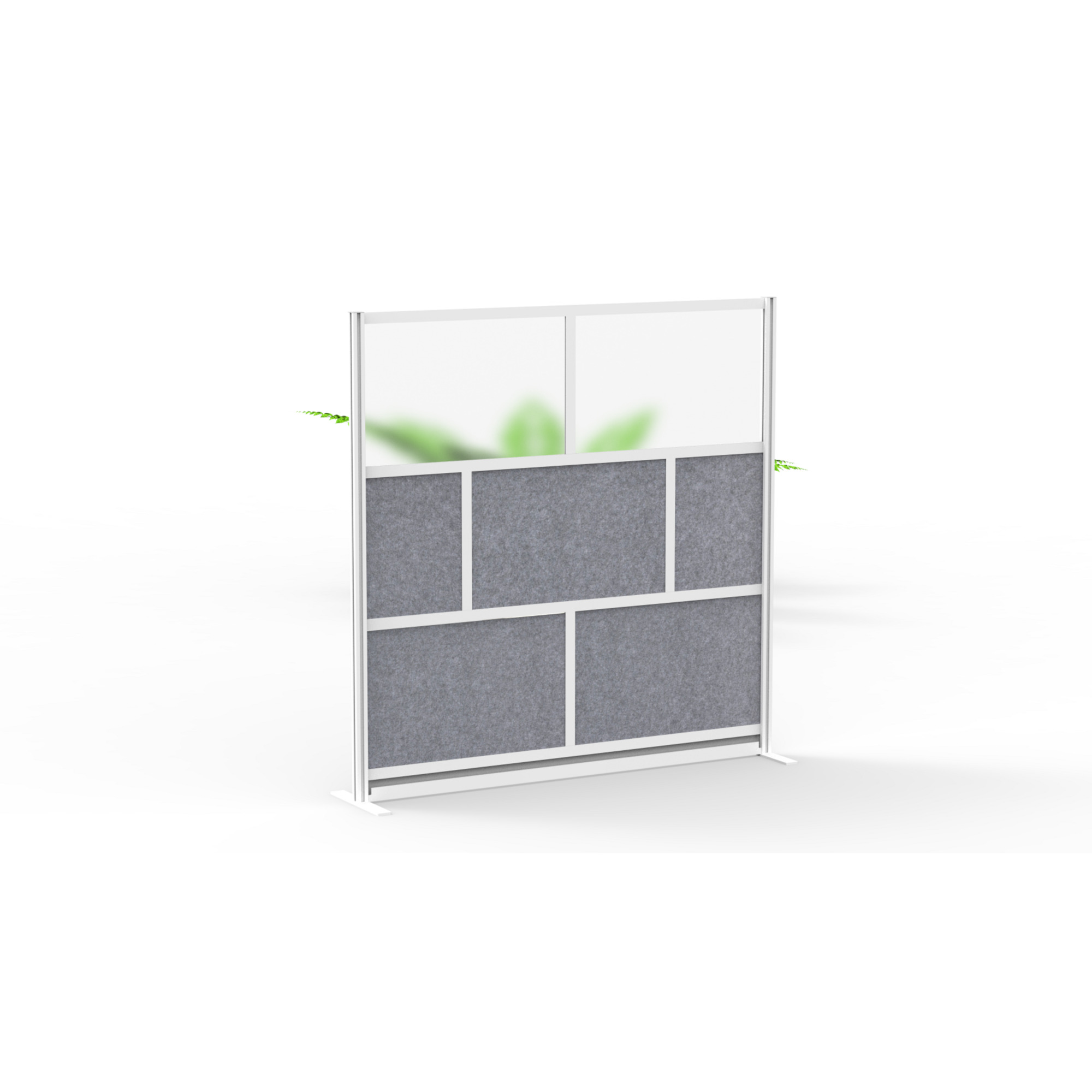 Luxor Modular Room Divider - 70in. x 70in., Aluminum, Sound-Absorbent PET and Frosted Acrylic Panels, Model# MW-7070-FCG